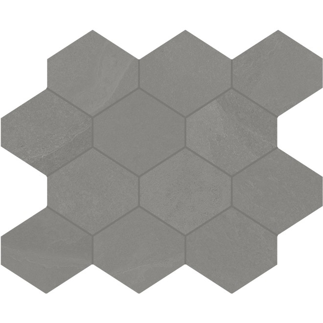 Unicom Starker Brazilian Slate Silk Grey Hexagon Wandtegel 25x34cm